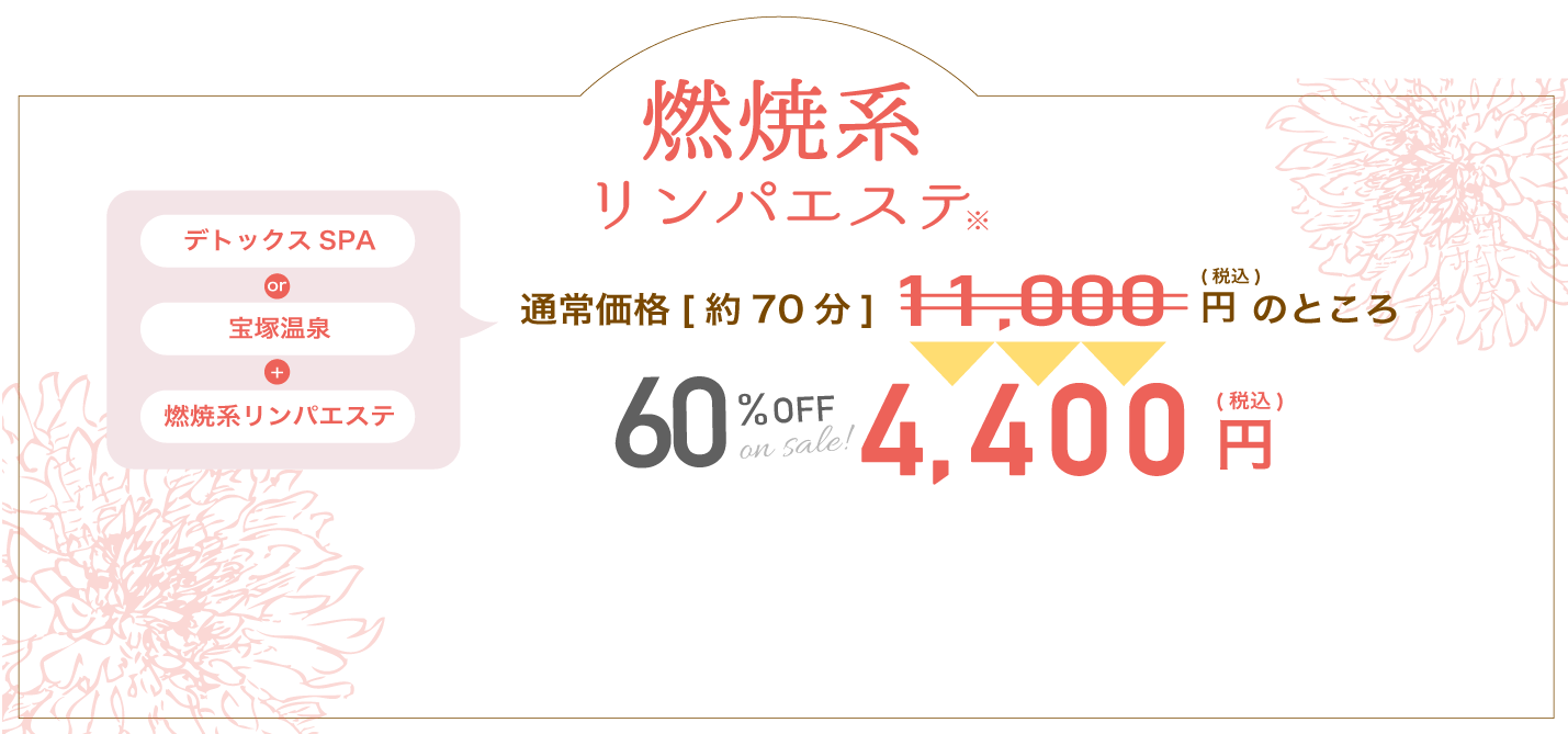 燃焼系リンパエステ60%OFF4,400円